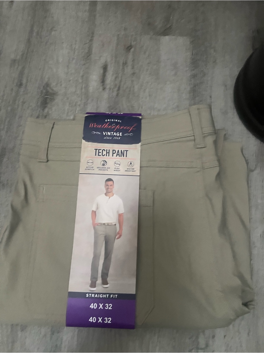 NWT Original Weatherproof Vintage Men's Tech Pant 40X32 Straight Fit